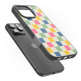 iPhone 16 Pro Max Pastel Multicolor Checkered Black Impact Phone Case + Magsafe