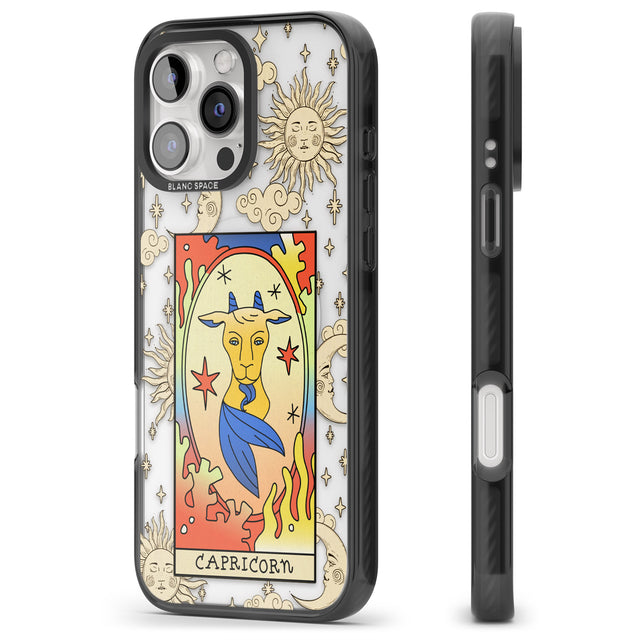 iPhone 16 Pro Max Celestial Zodiac - Capricorn Black Impact Phone Case + Magsafe