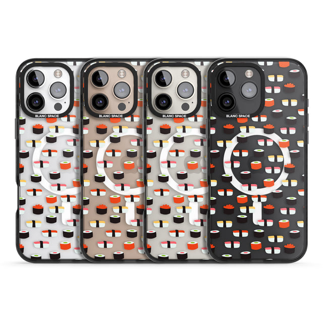 iPhone 16 Pro Max Minimalist Sushi Pattern Black Impact Phone Case