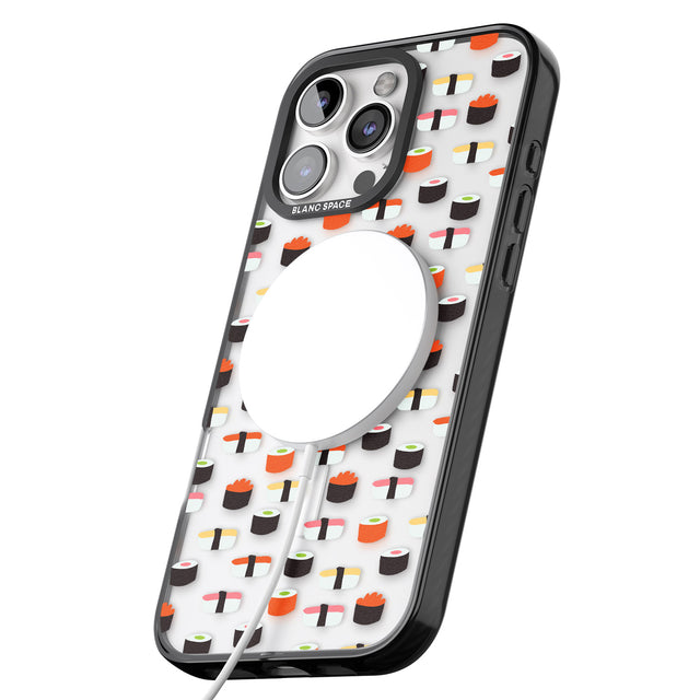 iPhone 16 Pro Max Minimalist Sushi Pattern Black Impact Phone Case