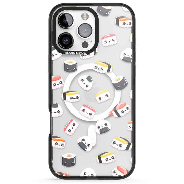 iPhone 16 Pro Max Kawaii Sushi & Rice Black Impact Phone Case