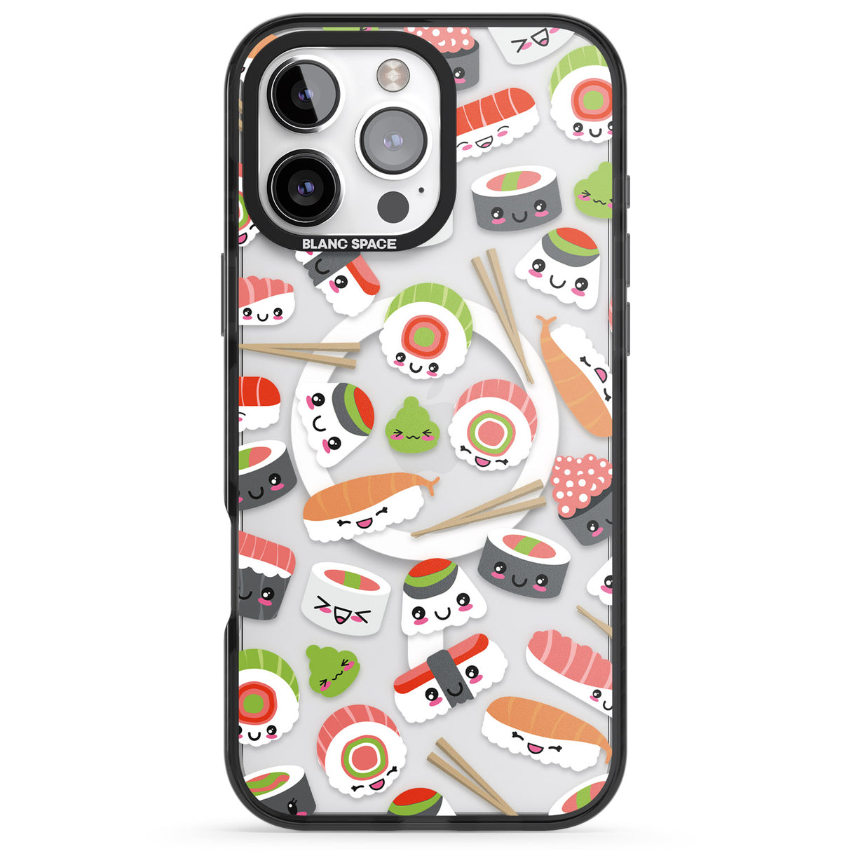 iPhone 16 Pro Max Kawaii Sushi Mix Black Impact Phone Case