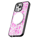 iPhone 16 Pro Max Bright Pink Sushi Pattern Black Impact Phone Case