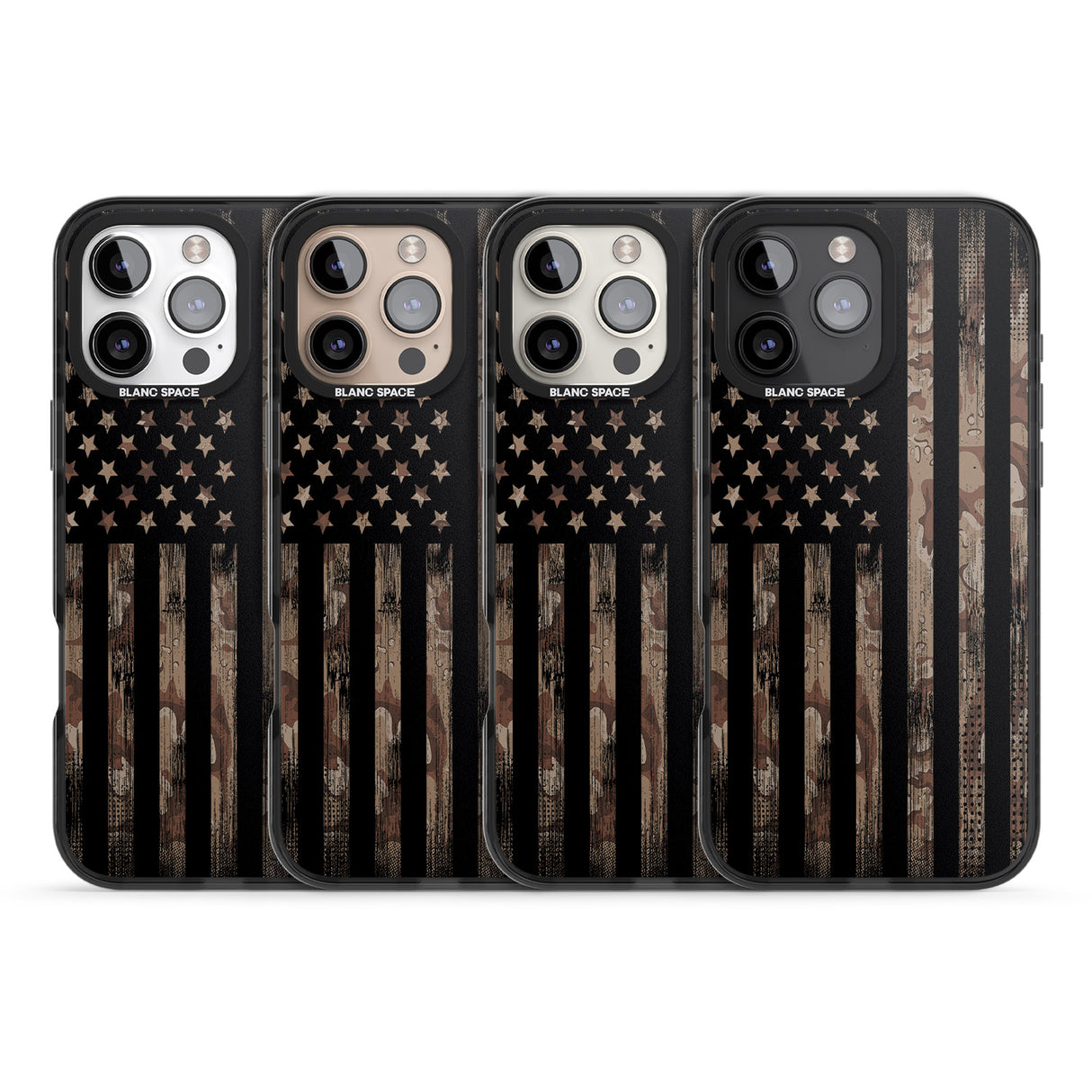 iPhone 16 Pro Max American Flag Camo Black Impact Phone Case