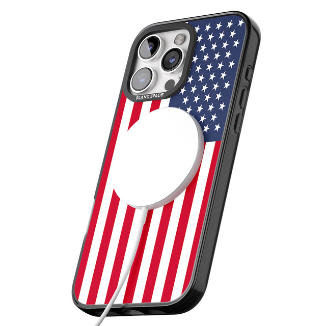 iPhone 16 Pro Max American Flag Black Impact Phone Case