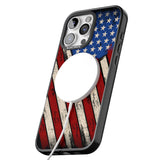 iPhone 16 Pro Max Distressed US Flag Black Impact Phone Case