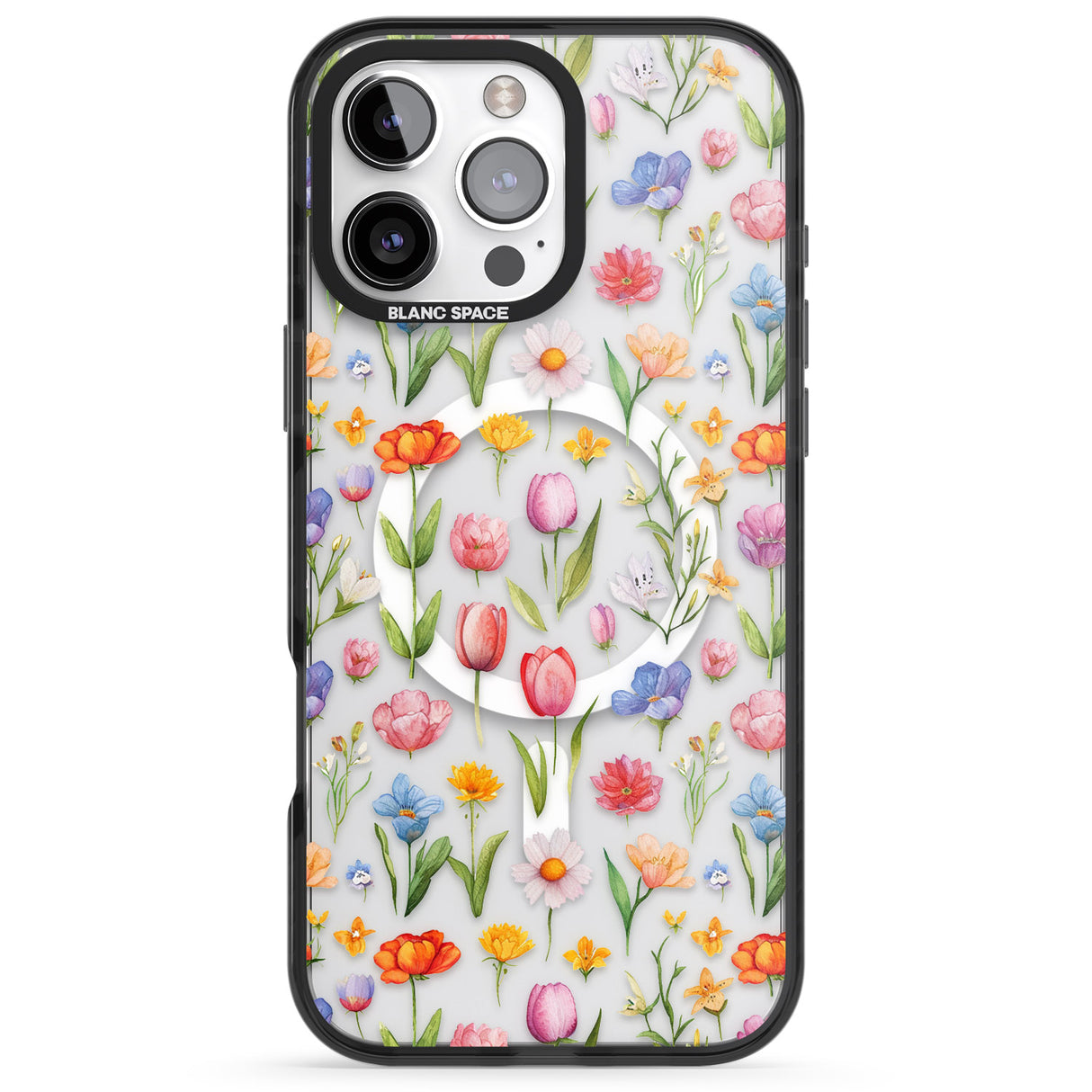 iPhone 16 Pro Max Small Flower Mix Black Impact Phone Case + Magsafe