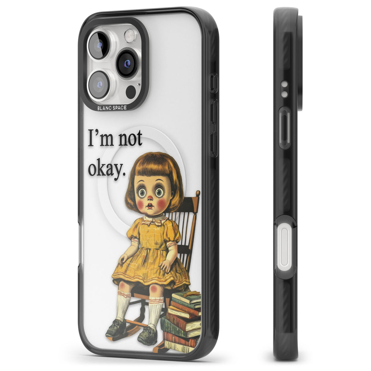 I'm Not Okay Black Impact Magsafe Phone Case for iPhone 16 Pro, iPhone 16 Pro Max