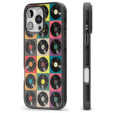 iPhone 16 Pro Max Vinyl Record Pattern Black Impact Phone Case