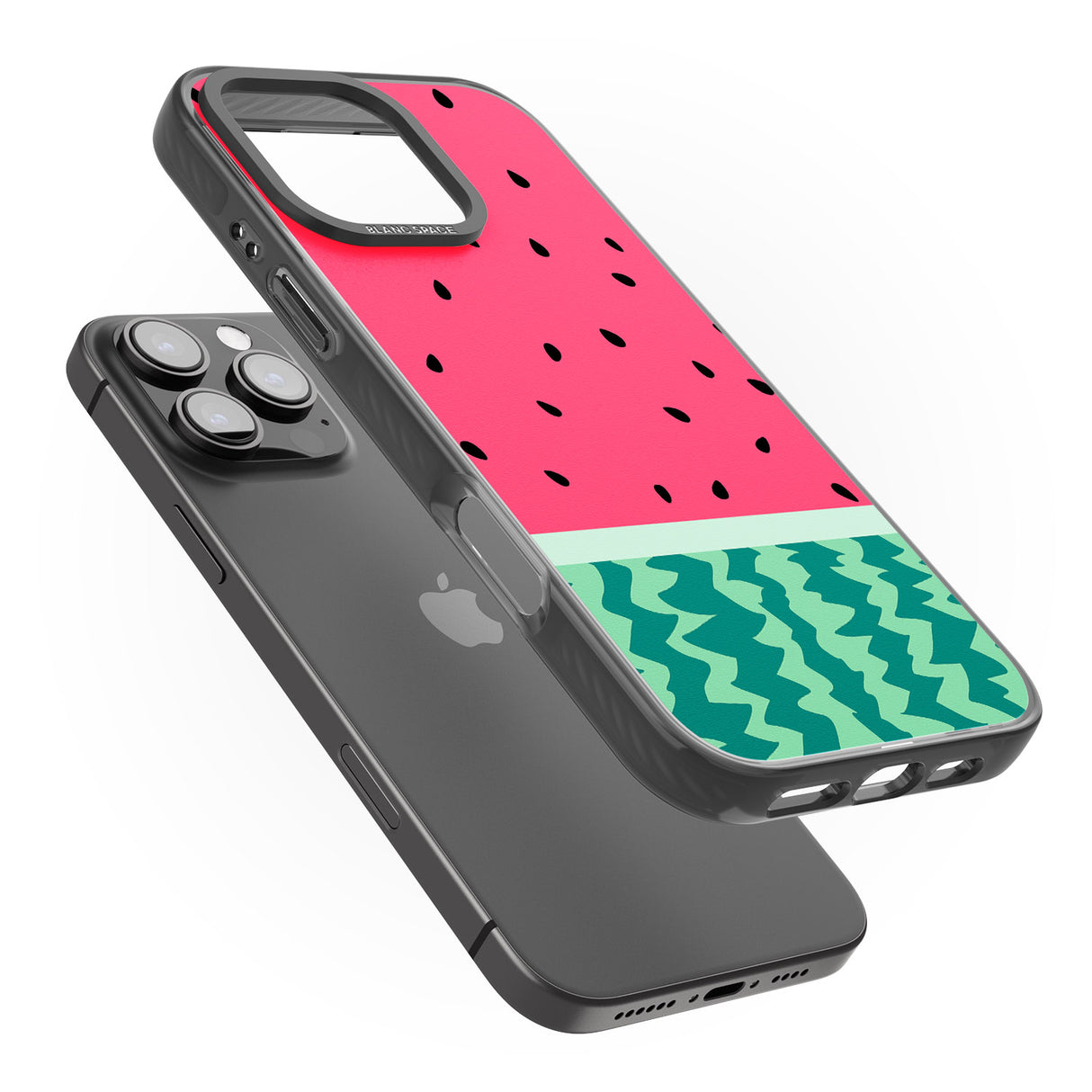 iPhone 16 Pro Max Full Watermelon Print Black Impact Phone Case