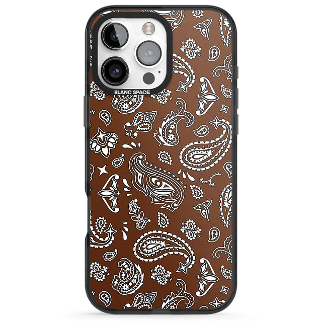 iPhone 16 Pro Max Brown Bandana Black Impact Phone Case