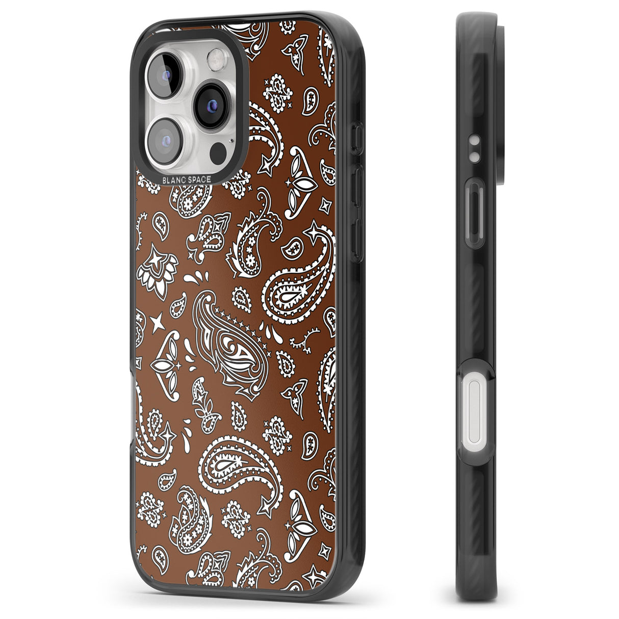 iPhone 16 Pro Max Brown Bandana Black Impact Phone Case