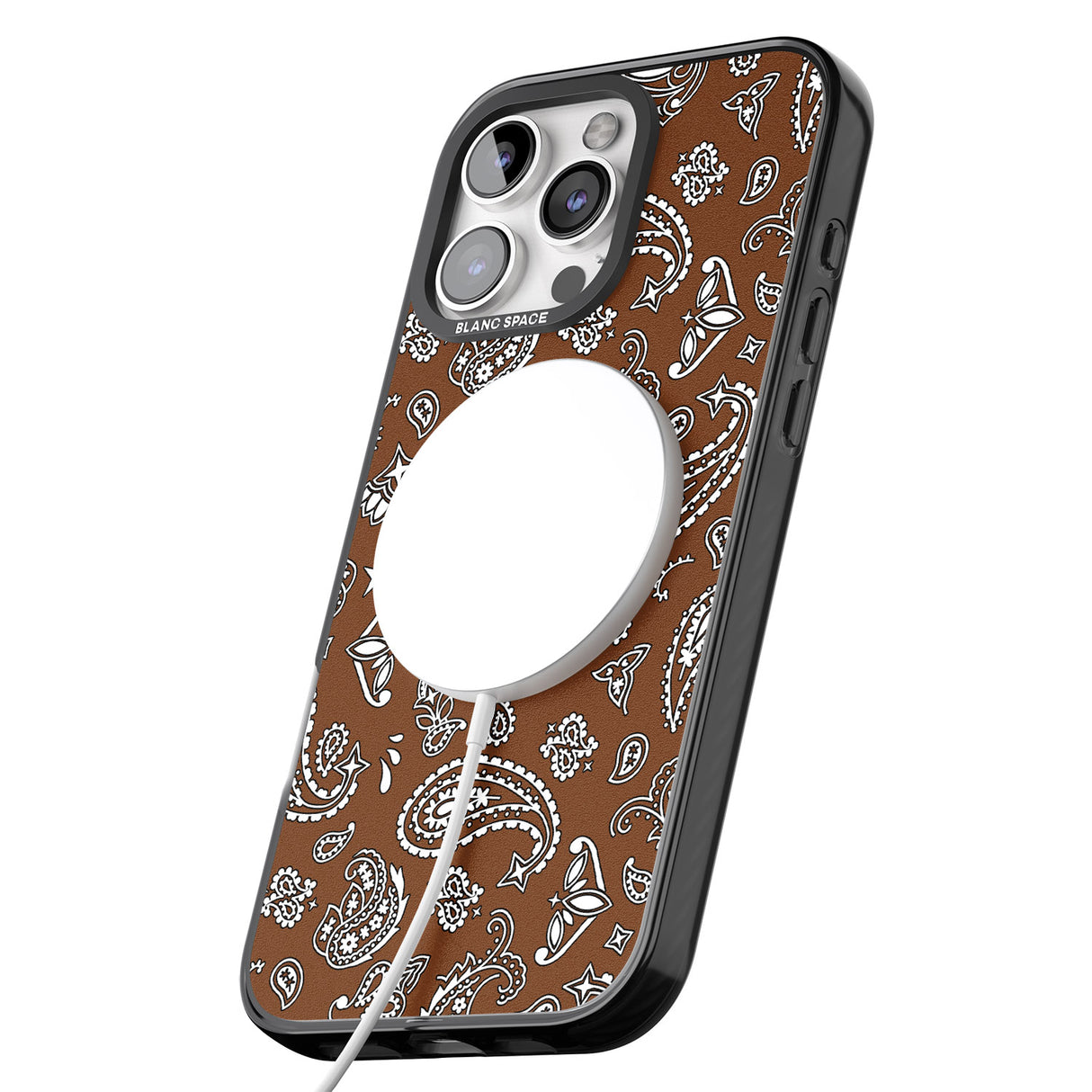 iPhone 16 Pro Max Brown Bandana Black Impact Phone Case