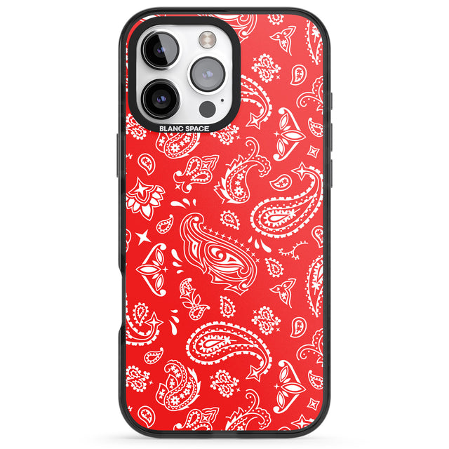 iPhone 16 Pro Max Red Bandana Black Impact Phone Case