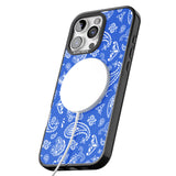 iPhone 16 Pro Max Blue Bandana Black Impact Phone Case