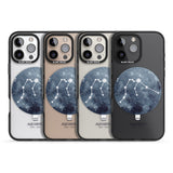 iPhone 16 Pro Max Aquarius Zodiac Transparent Design - Blue Black Impact Phone Case