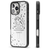 iPhone 16 Pro Max Aquarius Emblem - Transparent Design Black Impact Phone Case