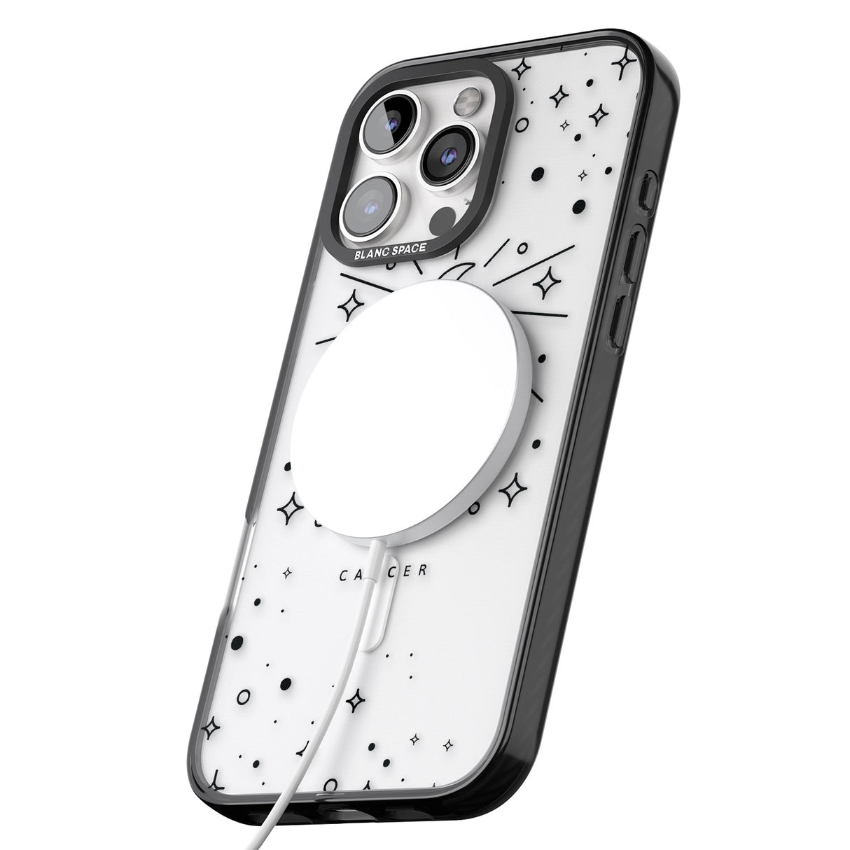 iPhone 16 Pro Max Cancer Emblem - Transparent Design Black Impact Phone Case