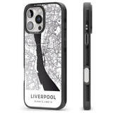 iPhone 16 Pro Max Map of Liverpool, England Black Impact Phone Case