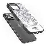 iPhone 16 Pro Max Map of Leeds, England Black Impact Phone Case