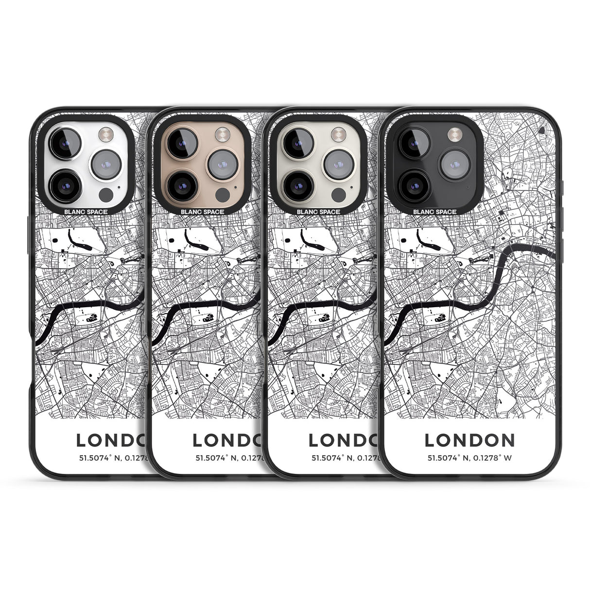 iPhone 16 Pro Max Map of London, England Black Impact Phone Case