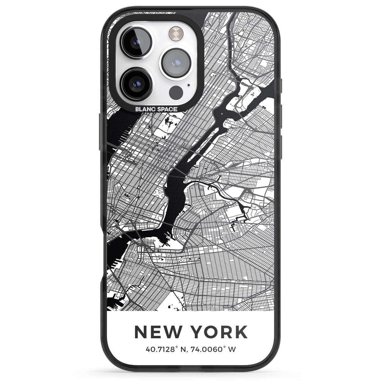 iPhone 16 Pro Max Map of New York, New York Black Impact Phone Case