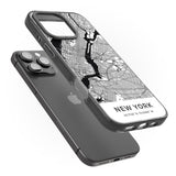 iPhone 16 Pro Max Map of New York, New York Black Impact Phone Case