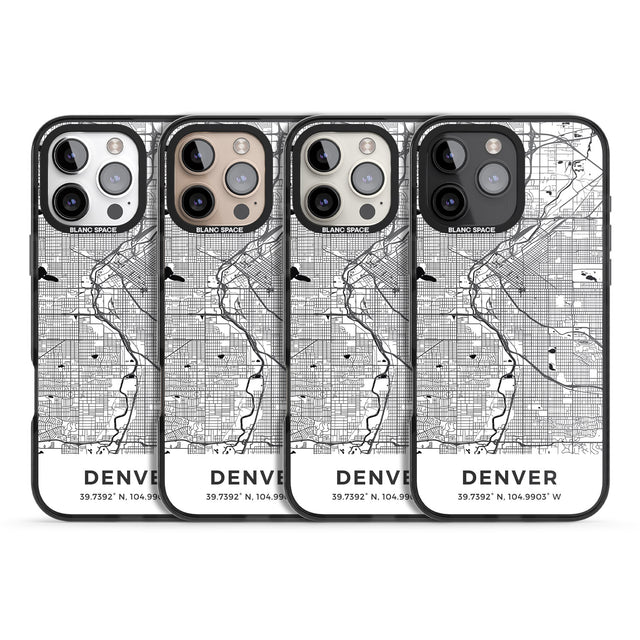 iPhone 16 Pro Max Map of Denver, Colorado Black Impact Phone Case