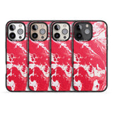 iPhone 16 Pro Max Red & White - Marbled Paper Black Impact Phone Case