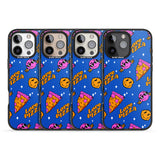 iPhone 16 Pro Max Psychedelic Love Pizza Pattern Black Impact Phone Case