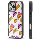 iPhone 16 Pro Max Psychedelic Love Pizza Pattern (Clear) Black Impact Phone Case