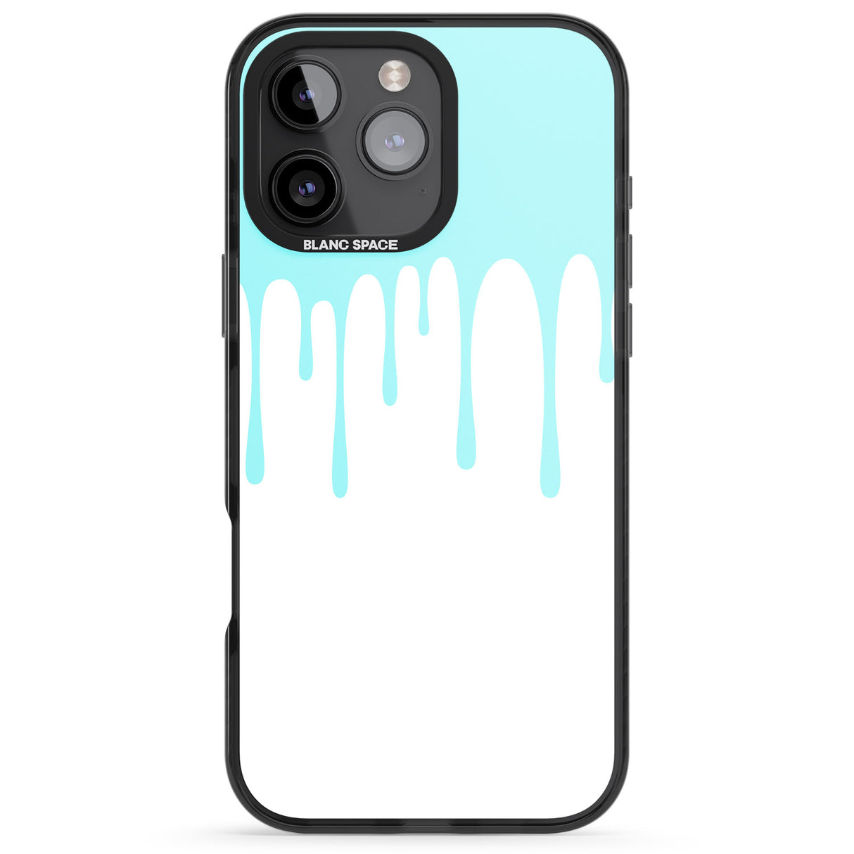 iPhone 16 Pro Max Melted Effect: Teal & White Black Impact Phone Case