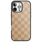 iPhone 16 Pro Max BEIGE CHECKERED Clear Impact Phone Case + Magsafe