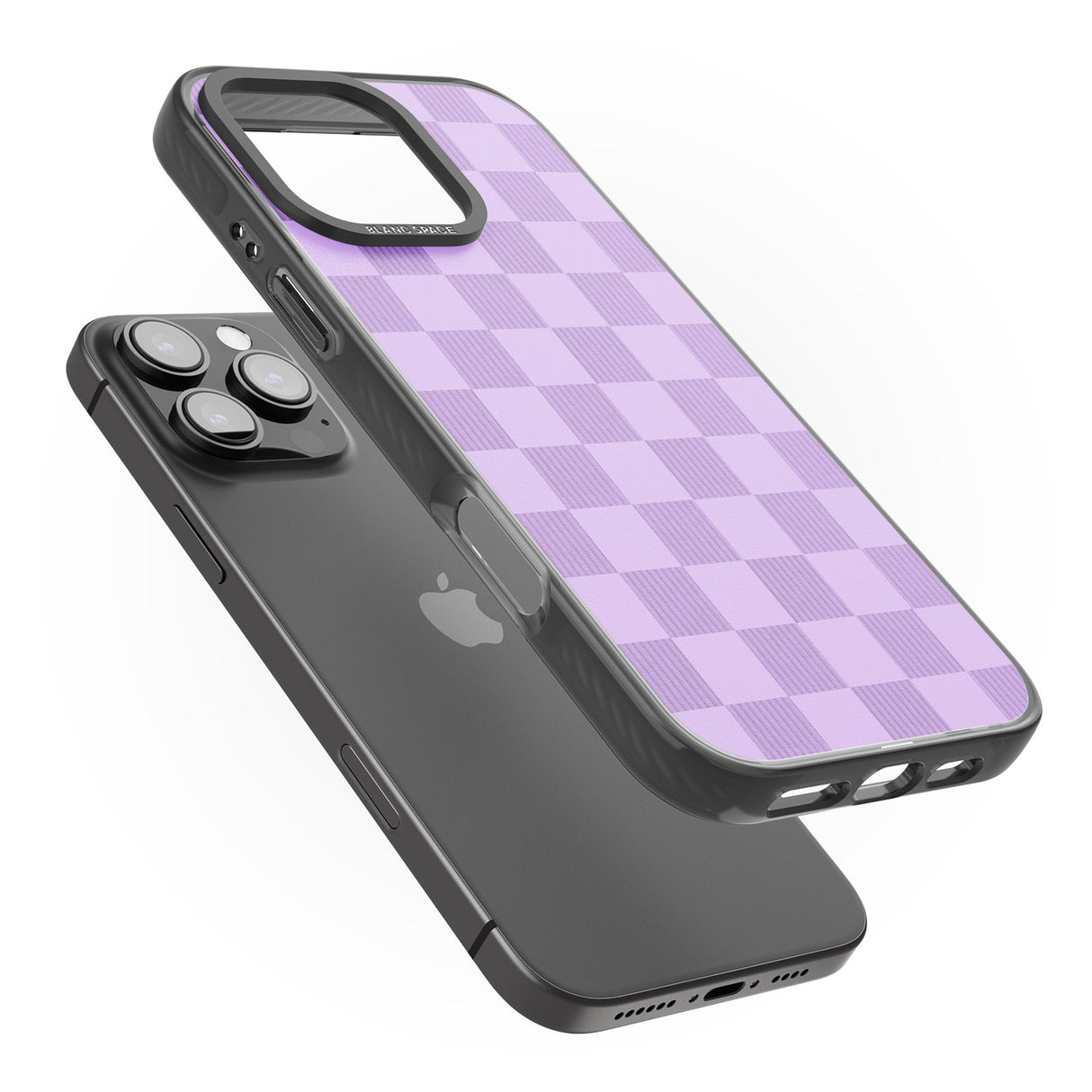 iPhone 16 Pro Max LILAC CHECKERED Black Impact Phone Case + Magsafe