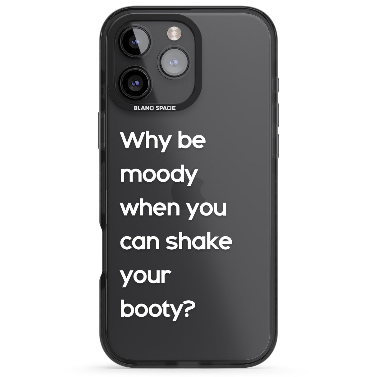 iPhone 16 Pro Max Why be moody? (White) Black Impact Phone Case