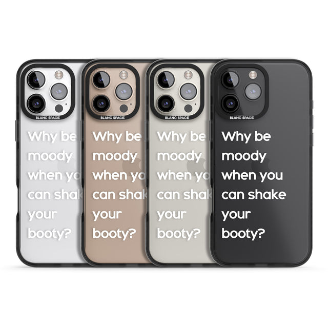 iPhone 16 Pro Max Why be moody? (White) Black Impact Phone Case