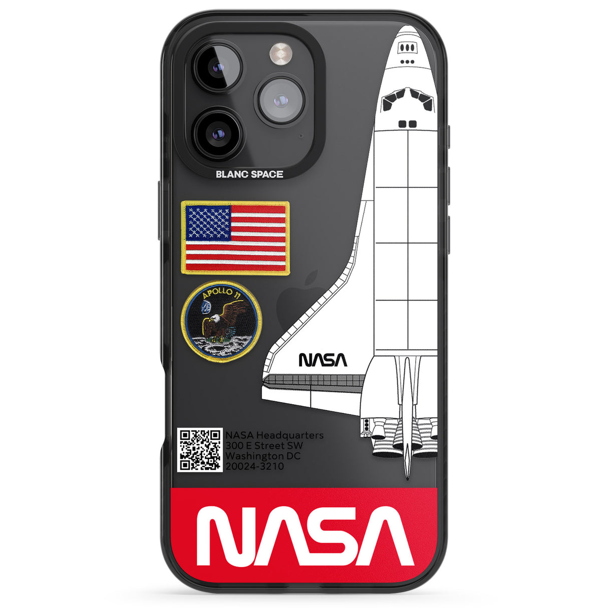 iPhone 16 Pro Max NASA Apollo 11 Black Impact Phone Case