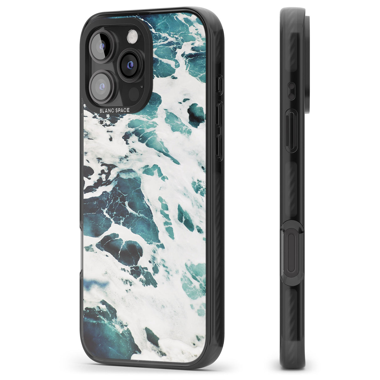 iPhone 16 Pro Max Ocean Waves Photograph Black Impact Phone Case