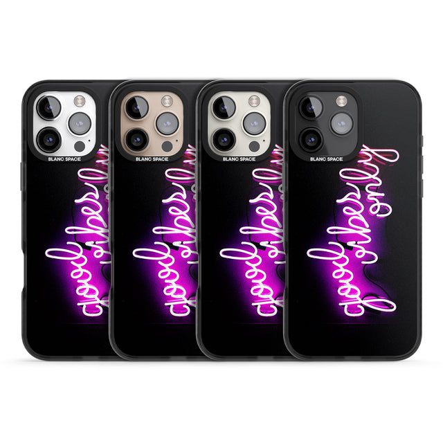 iPhone 16 Pro Max Good Vibes Only Pink Neon Black Impact Phone Case