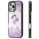 iPhone 16 Pro Max Cherries n' Flames Black Impact Phone Case