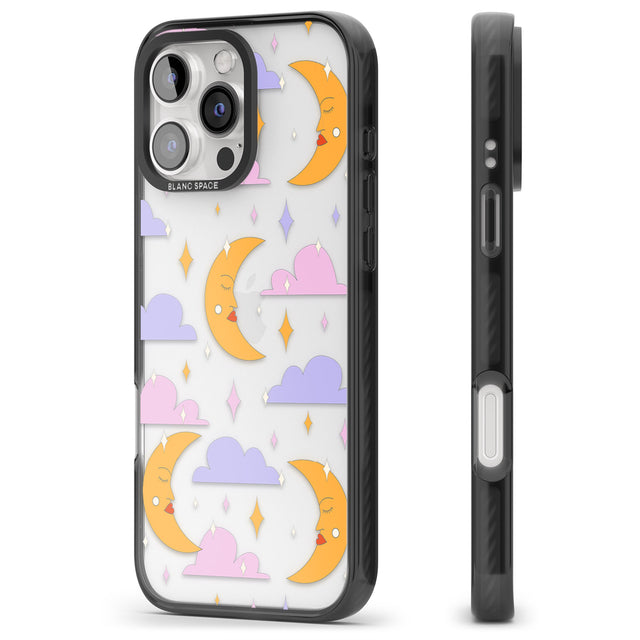 iPhone 16 Pro Max Moons & Clouds Black Impact Phone Case