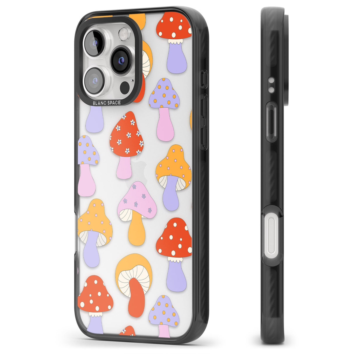 iPhone 16 Pro Max Happy Shrooms Black Impact Phone Case