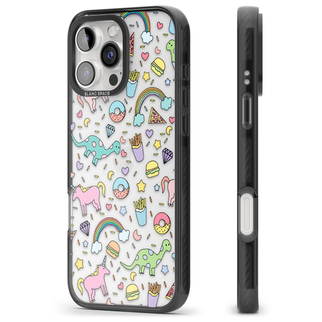 iPhone 16 Pro Max Cute Pattern Black Impact Phone Case