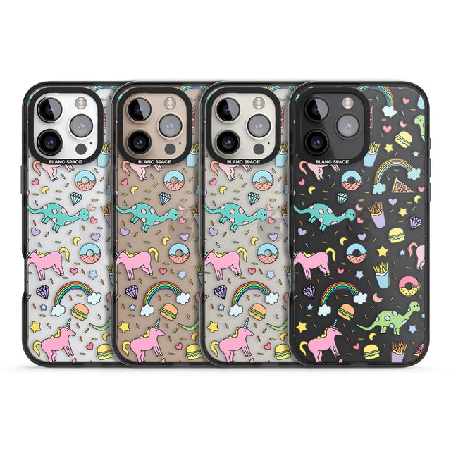 iPhone 16 Pro Max Cute Pattern Black Impact Phone Case