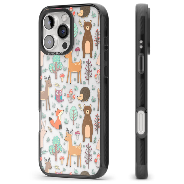 iPhone 16 Pro Max Wildlife Pattern Black Impact Phone Case