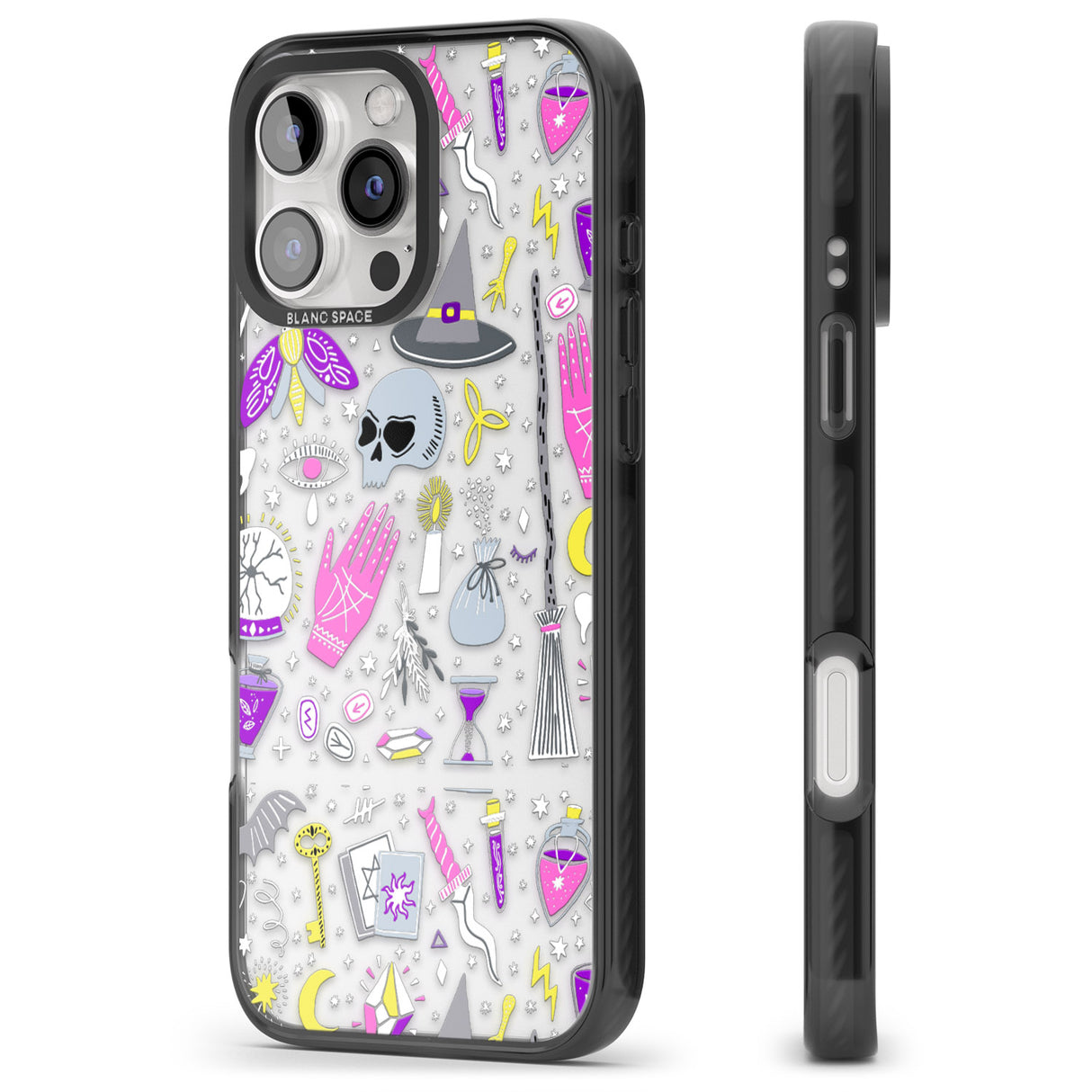 iPhone 16 Pro Max Black Magic Pattern Black Impact Phone Case