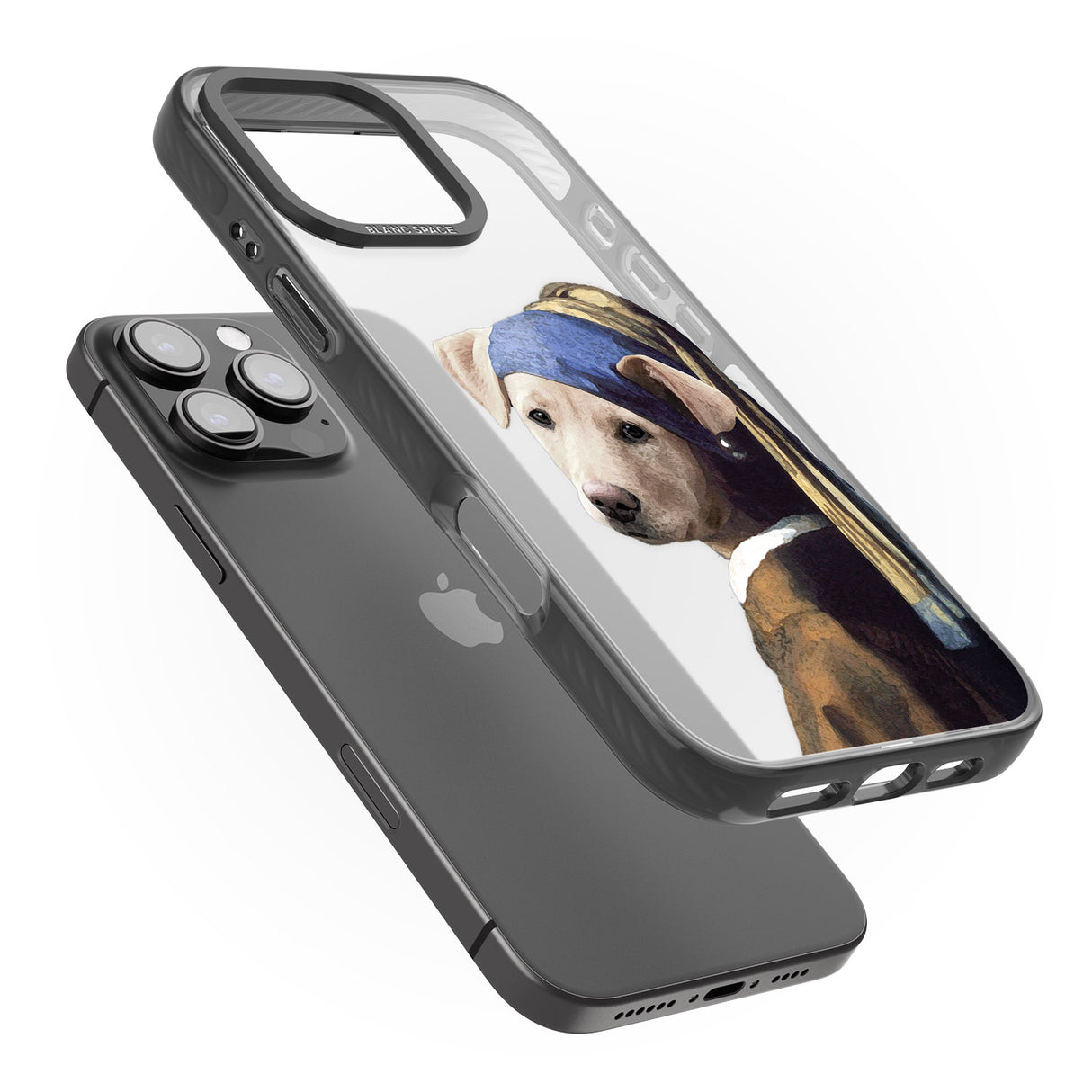 iPhone 16 Pro Max Doggo with a Pearl Earring Black Impact Phone Case