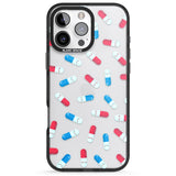 iPhone 16 Pro Max Kawaii Pill Pattern Black Impact Phone Case