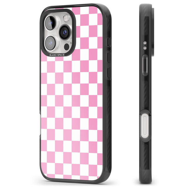 iPhone 16 Pro Max Pink Checkered Black Impact Phone Case