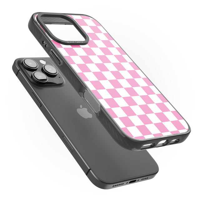 iPhone 16 Pro Max Pink Checkered Black Impact Phone Case